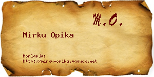 Mirku Opika névjegykártya